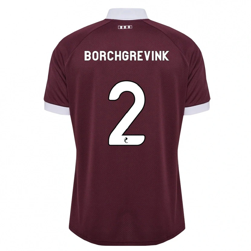 Danxen Dames Christian Borchgrevink #2 Bordeauxrood Wit Thuisshirt Thuistenue 2026/27 T-Shirt