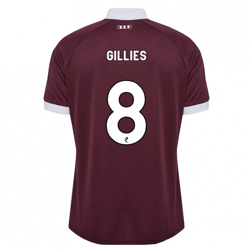 Danxen Dames Matthew Gillies #8 Bordeauxrood Wit Thuisshirt Thuistenue 2026/27 T-Shirt