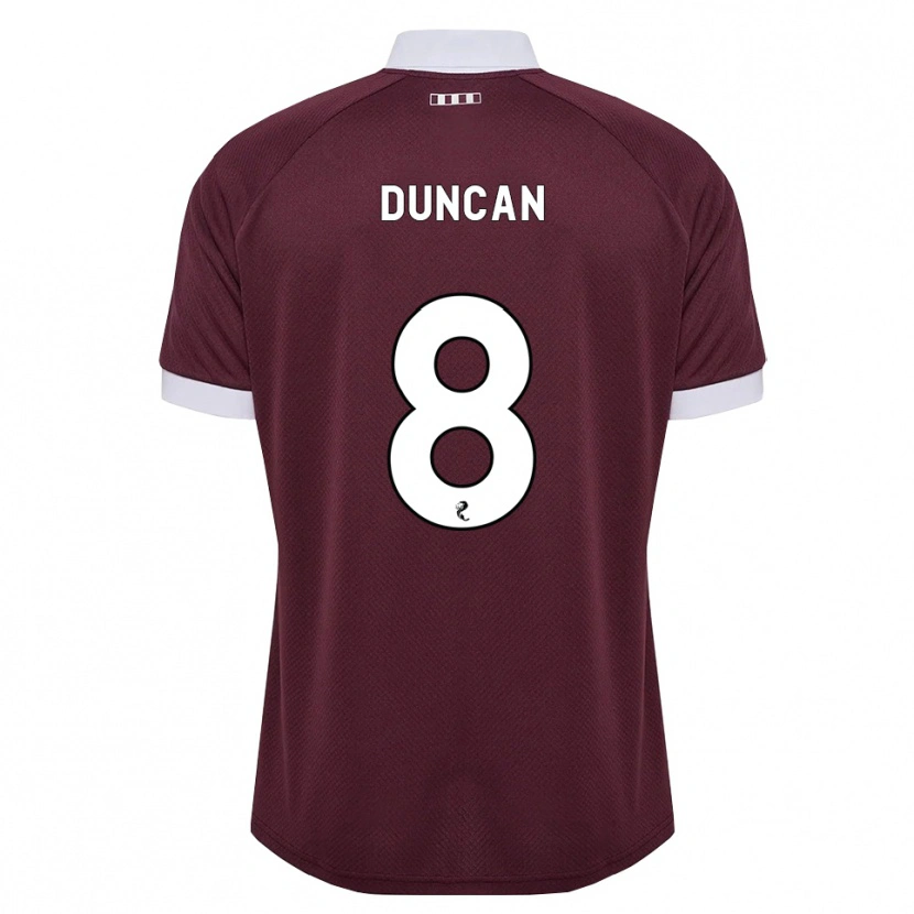 Danxen Dames Ryan Duncan #8 Bordeauxrood Wit Thuisshirt Thuistenue 2026/27 T-Shirt
