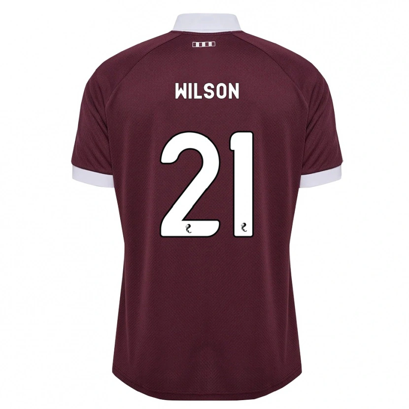 Danxen Dames James Wilson #21 Bordeauxrood Wit Thuisshirt Thuistenue 2026/27 T-Shirt