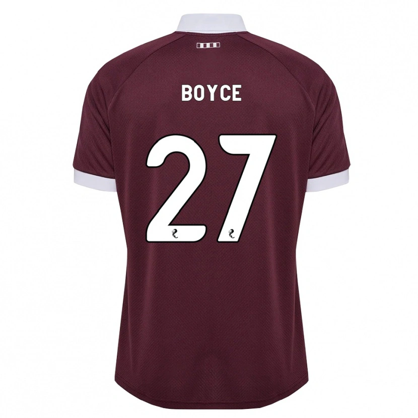 Danxen Dames Liam Boyce #27 Bordeauxrood Wit Thuisshirt Thuistenue 2026/27 T-Shirt