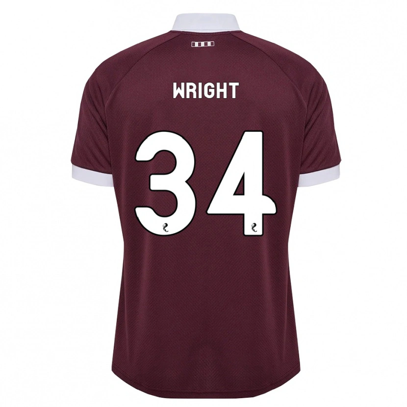 Danxen Dames Kieran Wright #34 Bordeauxrood Wit Thuisshirt Thuistenue 2026/27 T-Shirt
