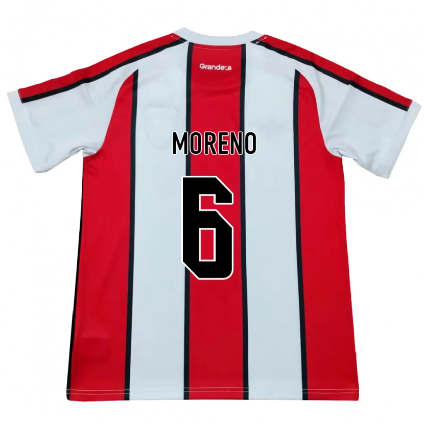 Danxen Dames Aníbal Moreno #6 Wit Rood Zwart Uitshirt Uittenue 2026/27 T-Shirt