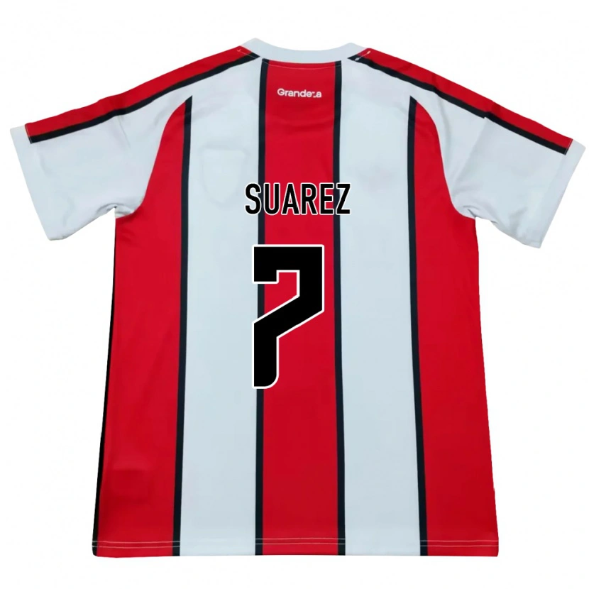 Danxen Dames Matias Suarez #7 Wit Rood Zwart Uitshirt Uittenue 2026/27 T-Shirt