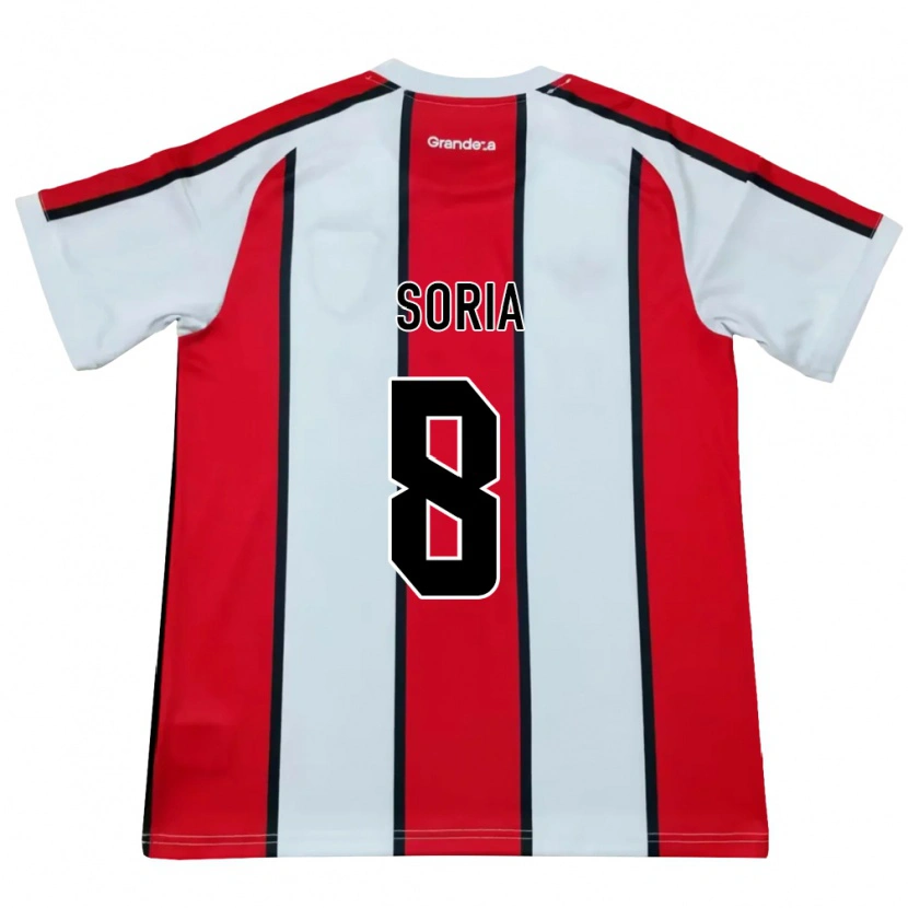 Danxen Dames Maximiliano Soria #8 Wit Rood Zwart Uitshirt Uittenue 2026/27 T-Shirt