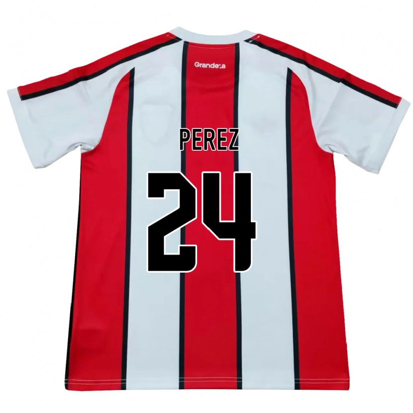 Danxen Dames Enzo Perez #24 Wit Rood Zwart Uitshirt Uittenue 2026/27 T-Shirt