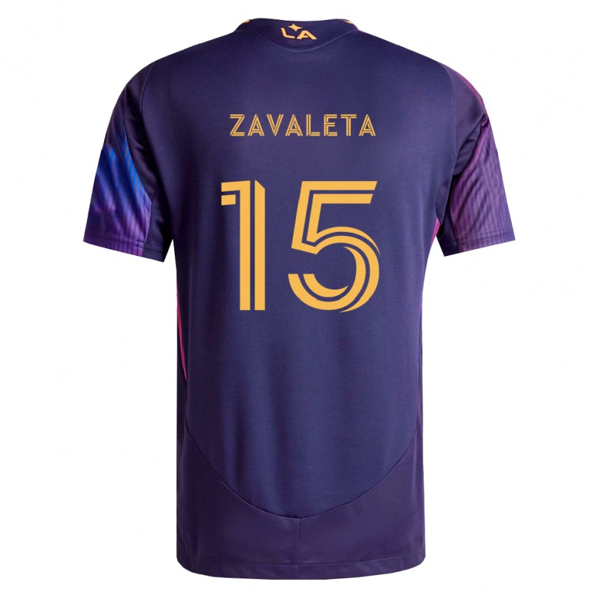 Danxen Dames Eriq Zavaleta #15 Diep Paars Geel Uitshirt Uittenue 2026/27 T-Shirt