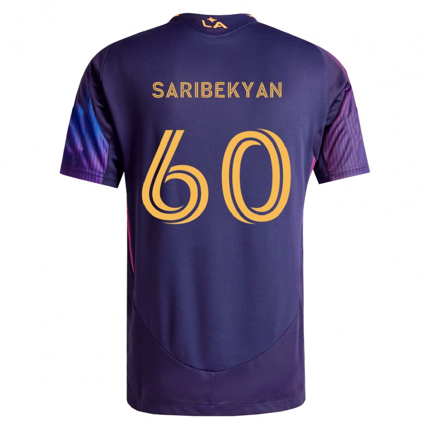 Danxen Dames Levon Saribekyan #60 Diep Paars Geel Uitshirt Uittenue 2026/27 T-Shirt