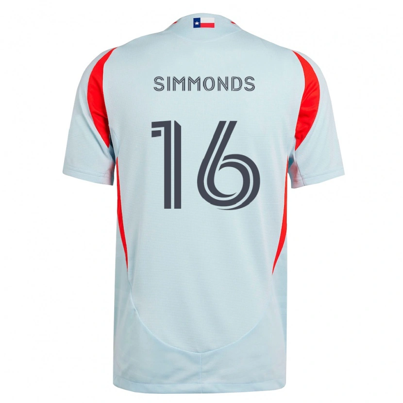 Danxen Dames Nicholas Simmonds #16 Donkergrijs Wit Rood Uitshirt Uittenue 2026/27 T-Shirt