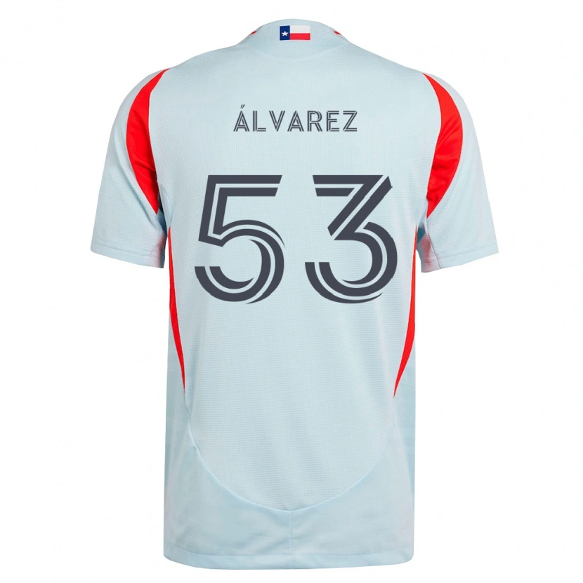 Danxen Dames Giomar Álvarez #53 Donkergrijs Wit Rood Uitshirt Uittenue 2026/27 T-Shirt