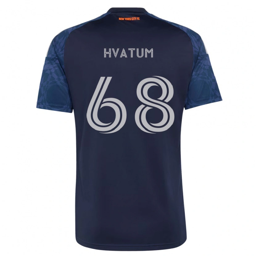 Danxen Dames Henrik Hvatum #68 Diep Blauw Wit Uitshirt Uittenue 2026/27 T-Shirt