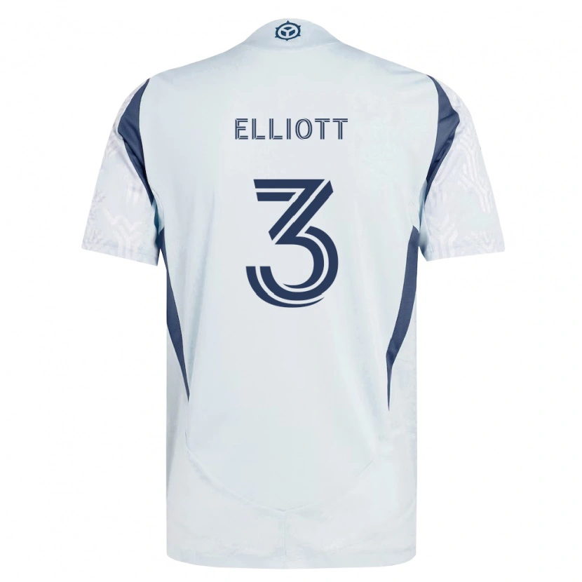 Danxen Dames Jack Elliott #3 Blauw Grijs Wit Uitshirt Uittenue 2026/27 T-Shirt