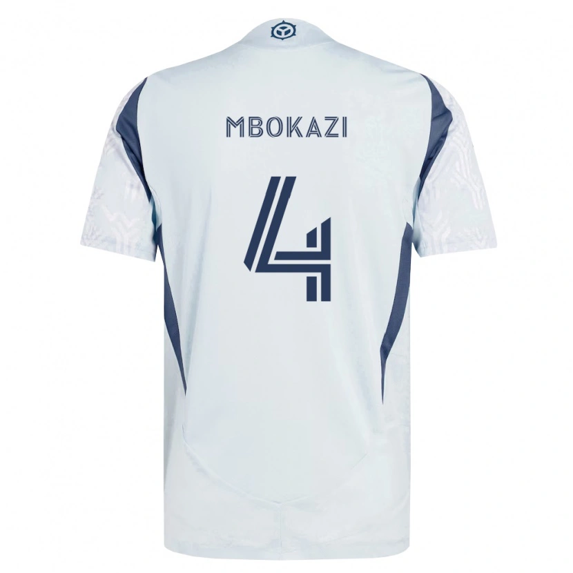 Danxen Dames Mbekezeli Mbokazi #4 Blauw Grijs Wit Uitshirt Uittenue 2026/27 T-Shirt