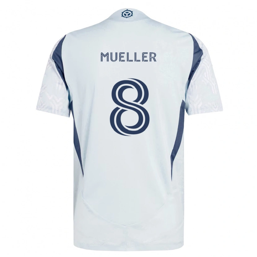 Danxen Dames Chris Mueller #8 Blauw Grijs Wit Uitshirt Uittenue 2026/27 T-Shirt