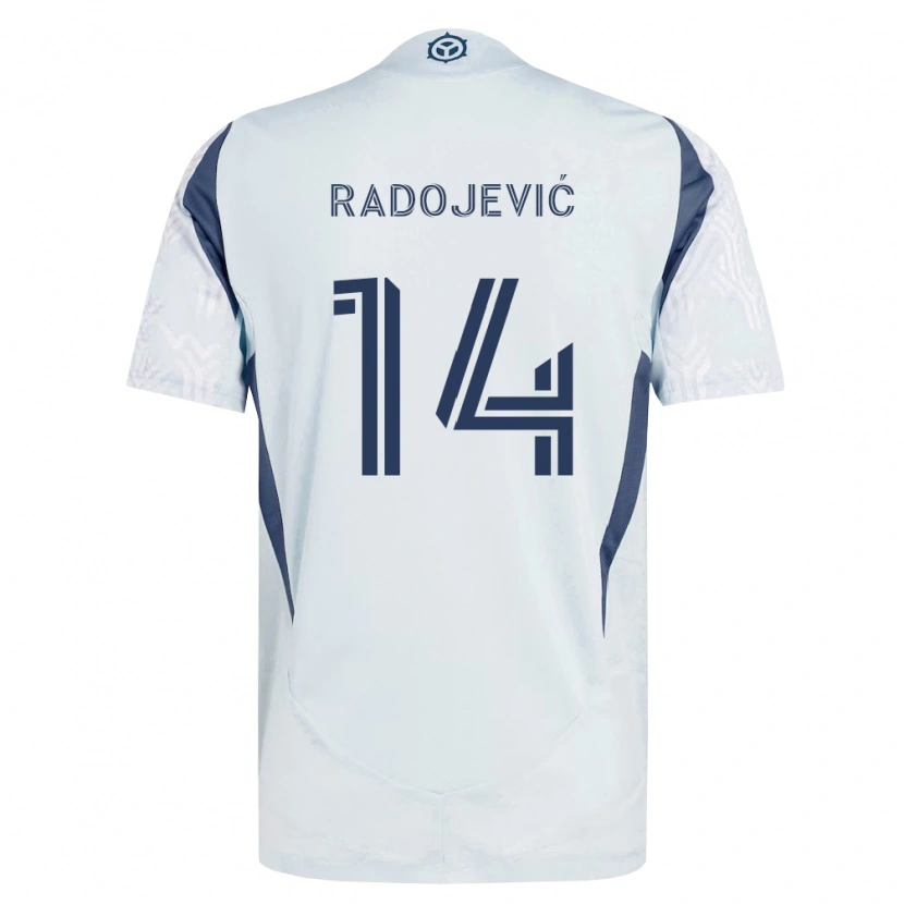 Danxen Dames Viktor Radojević #14 Blauw Grijs Wit Uitshirt Uittenue 2026/27 T-Shirt
