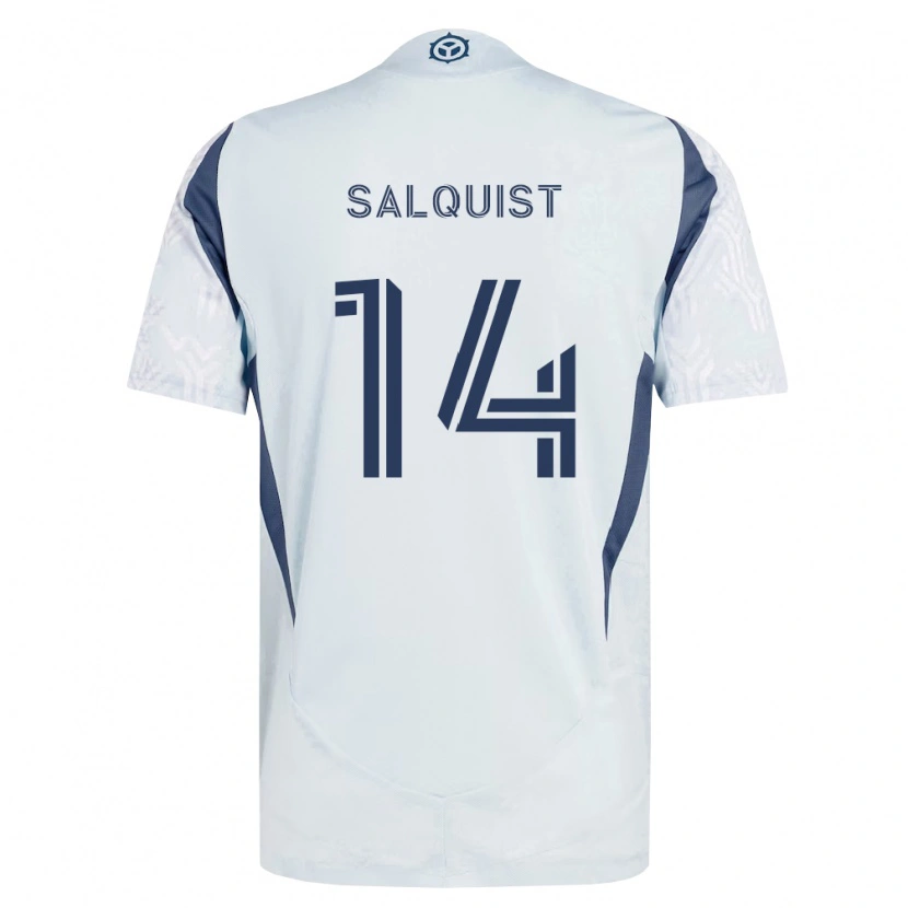 Danxen Dames Tobias Salquist #14 Blauw Grijs Wit Uitshirt Uittenue 2026/27 T-Shirt