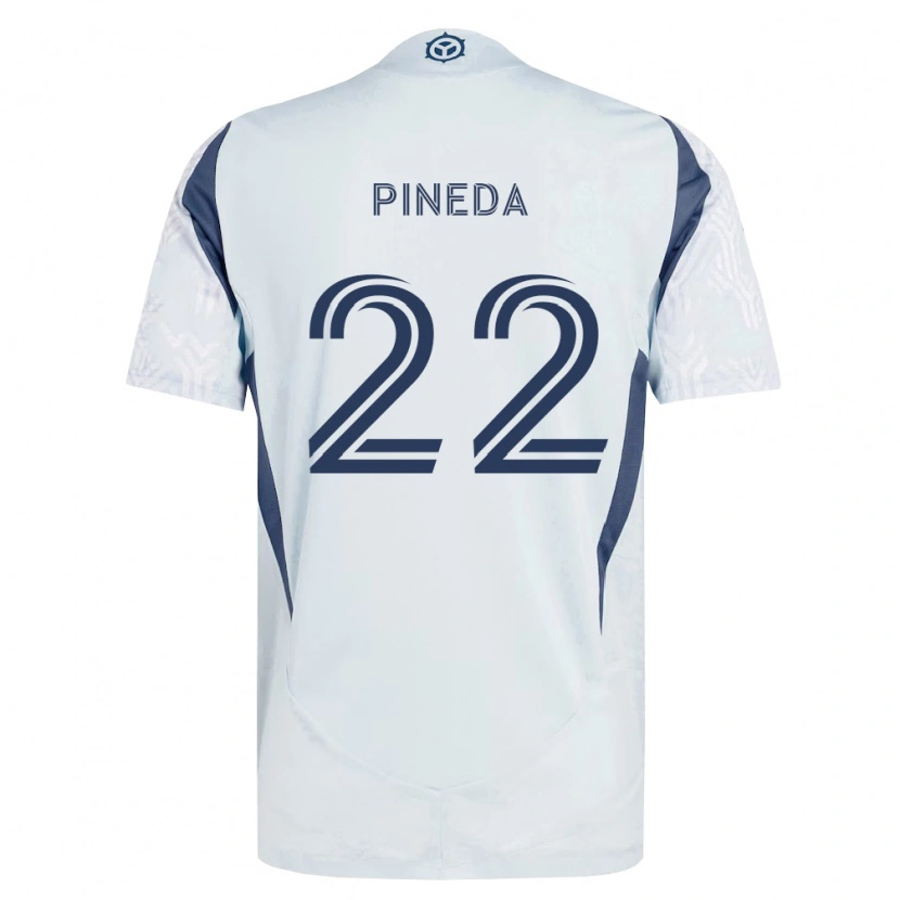 Danxen Dames Mauricio Pineda #22 Blauw Grijs Wit Uitshirt Uittenue 2026/27 T-Shirt