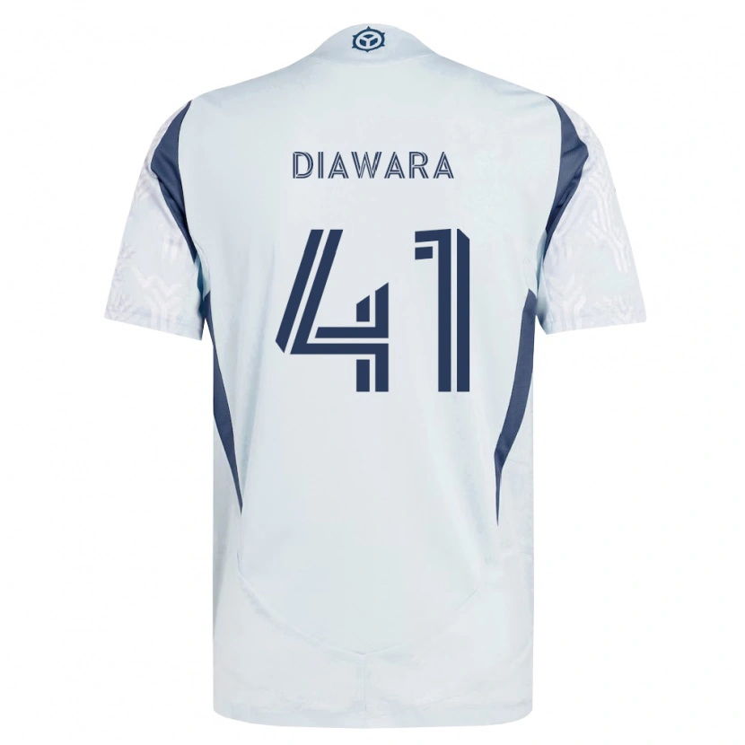 Danxen Dames Tidiane Diawara #41 Blauw Grijs Wit Uitshirt Uittenue 2026/27 T-Shirt
