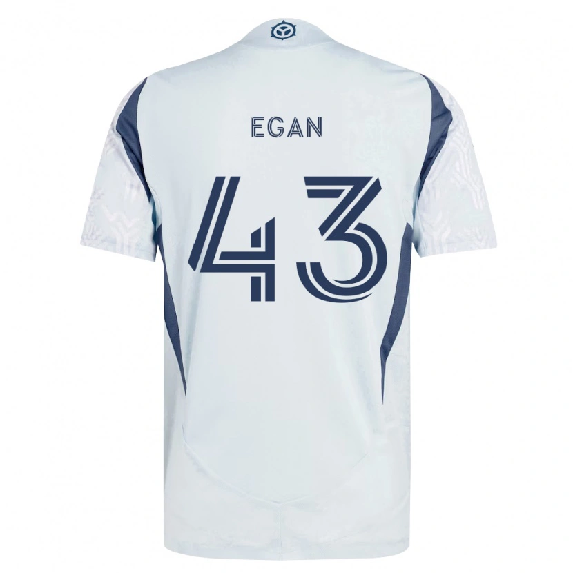 Danxen Dames Noah Egan #43 Blauw Grijs Wit Uitshirt Uittenue 2026/27 T-Shirt
