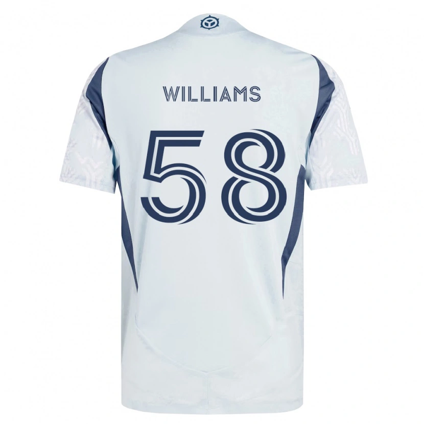 Danxen Dames Brody Williams #58 Blauw Grijs Wit Uitshirt Uittenue 2026/27 T-Shirt