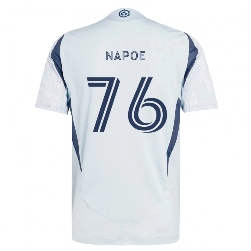 Danxen Dames Milan Napoe #76 Blauw Grijs Wit Uitshirt Uittenue 2026/27 T-Shirt