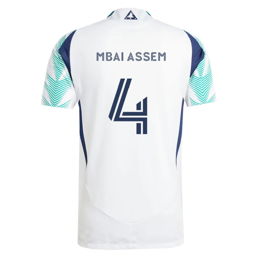 Danxen Dames Chris Mbaï-Assem #4 Wit Marineblauw Lichtgroen Uitshirt Uittenue 2026/27 T-Shirt