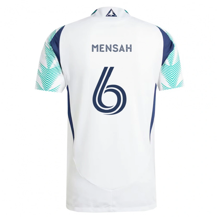 Danxen Dames Jonathan Mensah #6 Wit Marineblauw Lichtgroen Uitshirt Uittenue 2026/27 T-Shirt