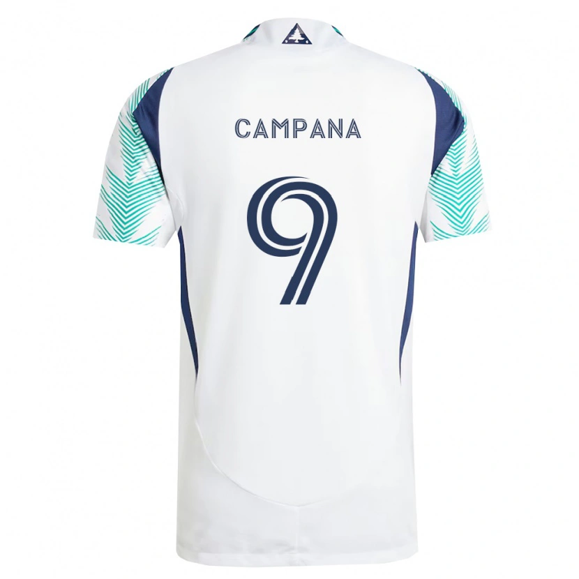 Danxen Dames Leonardo Campana #9 Wit Marineblauw Lichtgroen Uitshirt Uittenue 2026/27 T-Shirt
