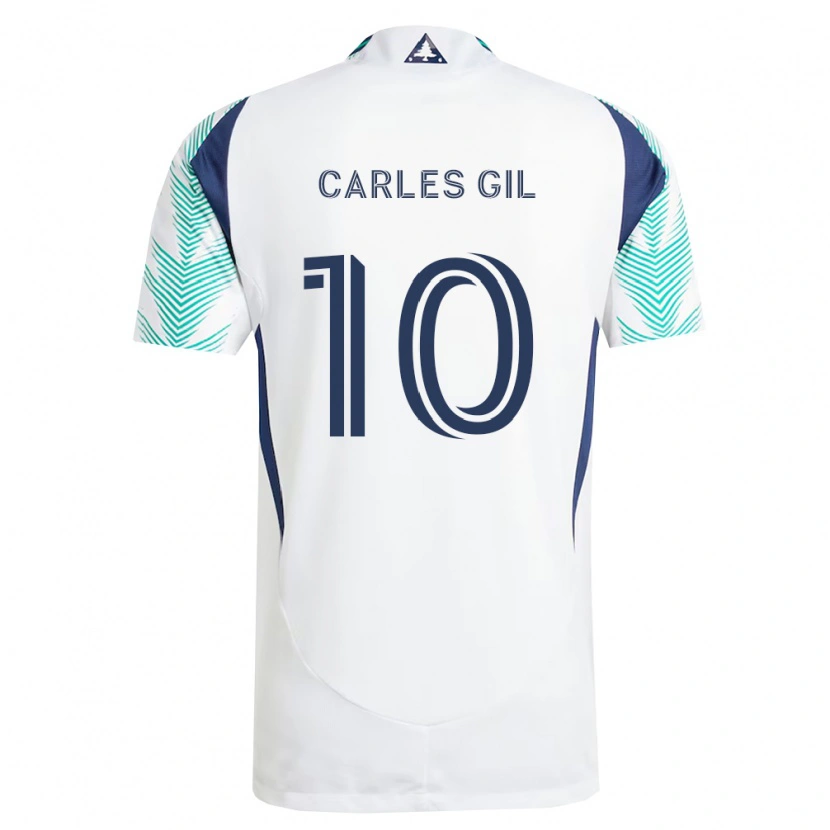 Danxen Dames Carles Gil #10 Wit Marineblauw Lichtgroen Uitshirt Uittenue 2026/27 T-Shirt