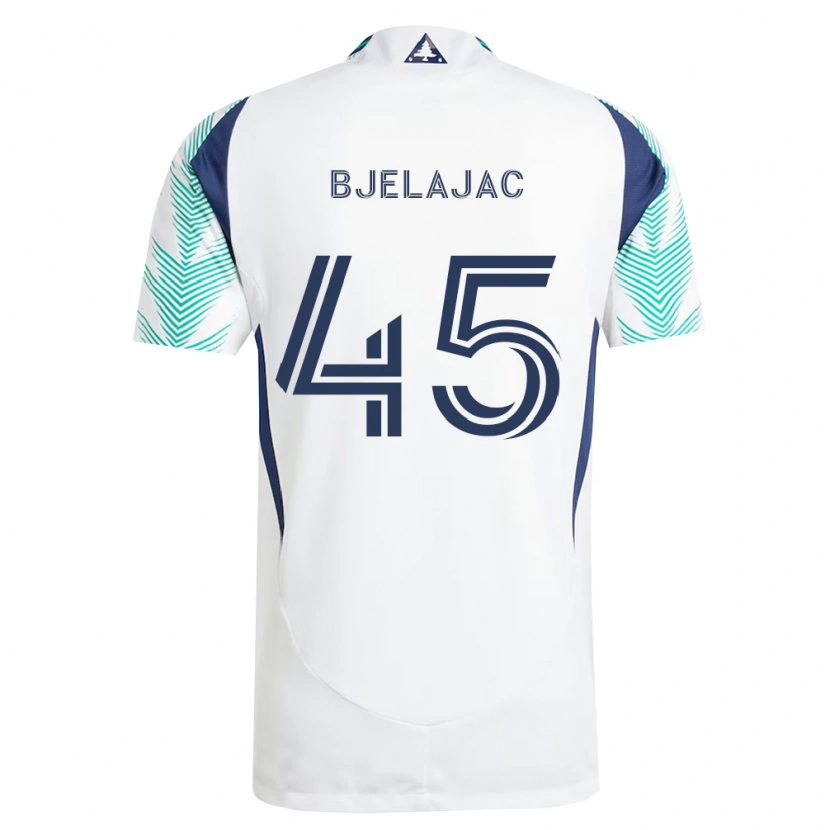 Danxen Dames Andrej Bjelajac #45 Wit Marineblauw Lichtgroen Uitshirt Uittenue 2026/27 T-Shirt