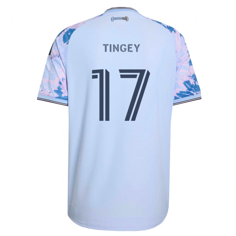 Danxen Dames Keegan Tingey #17 Koninklijk Blauw Wit Zwart Uitshirt Uittenue 2026/27 T-Shirt