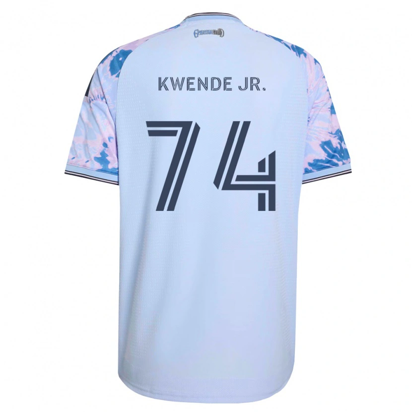 Danxen Dames Martin Kwende Jr. #74 Koninklijk Blauw Wit Zwart Uitshirt Uittenue 2026/27 T-Shirt