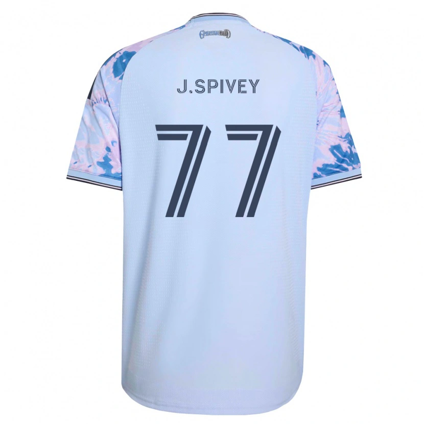 Danxen Dames Jermaine Spivey #77 Koninklijk Blauw Wit Zwart Uitshirt Uittenue 2026/27 T-Shirt