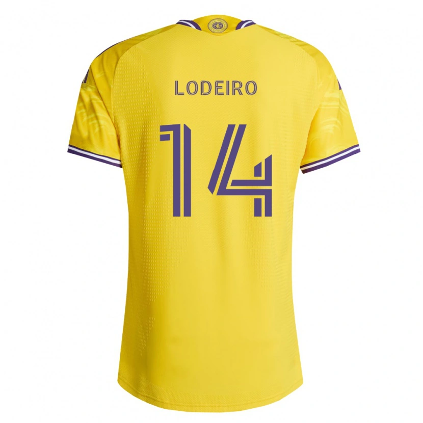 Danxen Dames Nicolás Lodeiro #14 Geel Paars Uitshirt Uittenue 2026/27 T-Shirt