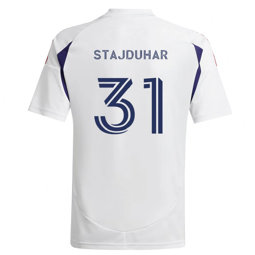 Danxen Dames Mason Stajduhar #31 Koninklijk Blauw Rood Bruin Uitshirt Uittenue 2026/27 T-Shirt