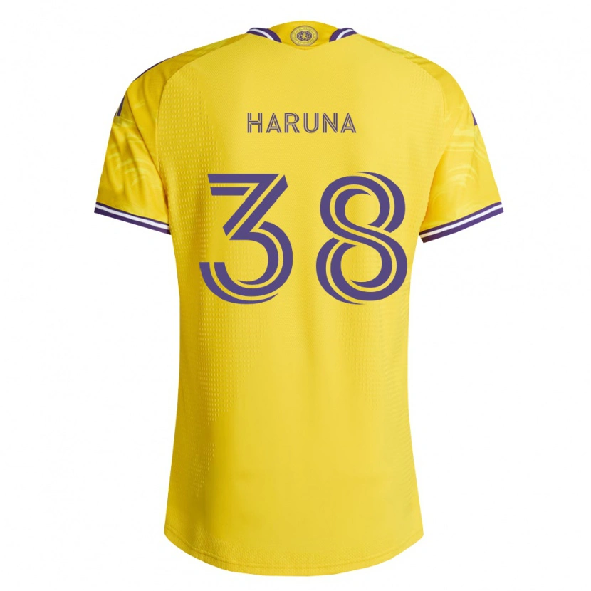 Danxen Dames Issah Haruna #38 Geel Paars Uitshirt Uittenue 2026/27 T-Shirt
