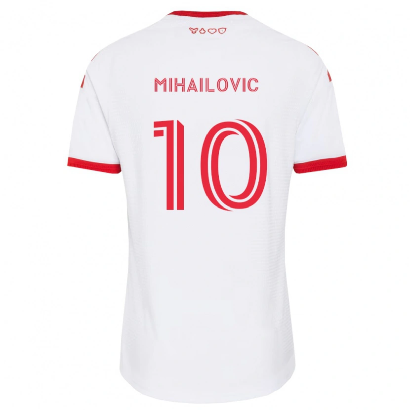 Danxen Dames Djordje Mihailovic #10 Wit Rood Zwart Uitshirt Uittenue 2026/27 T-Shirt