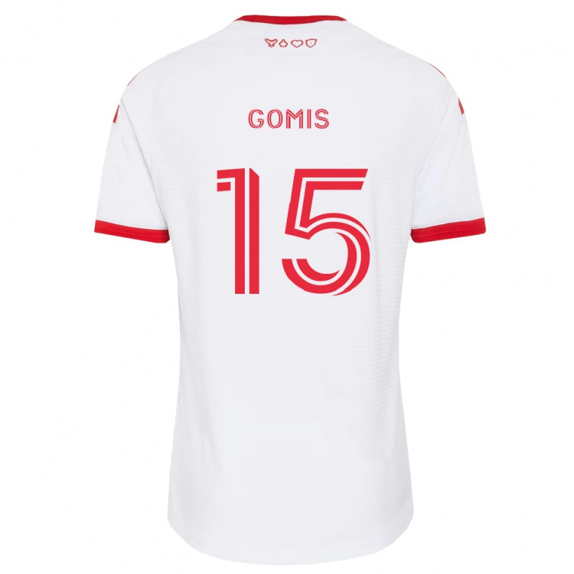 Danxen Dames Nicksoen Gomis #15 Wit Rood Zwart Uitshirt Uittenue 2026/27 T-Shirt