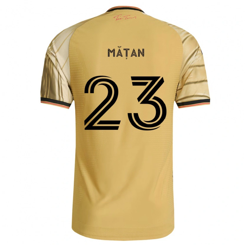 Danxen Dames Alexandru Mățan #23 Bruin Geel Zwart Uitshirt Uittenue 2026/27 T-Shirt
