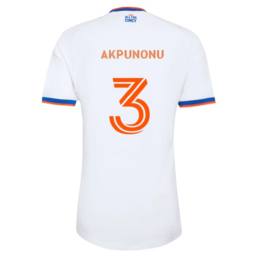 Danxen Dames Joey Akpunonu #3 Wit Marineblauw Oranje Uitshirt Uittenue 2026/27 T-Shirt