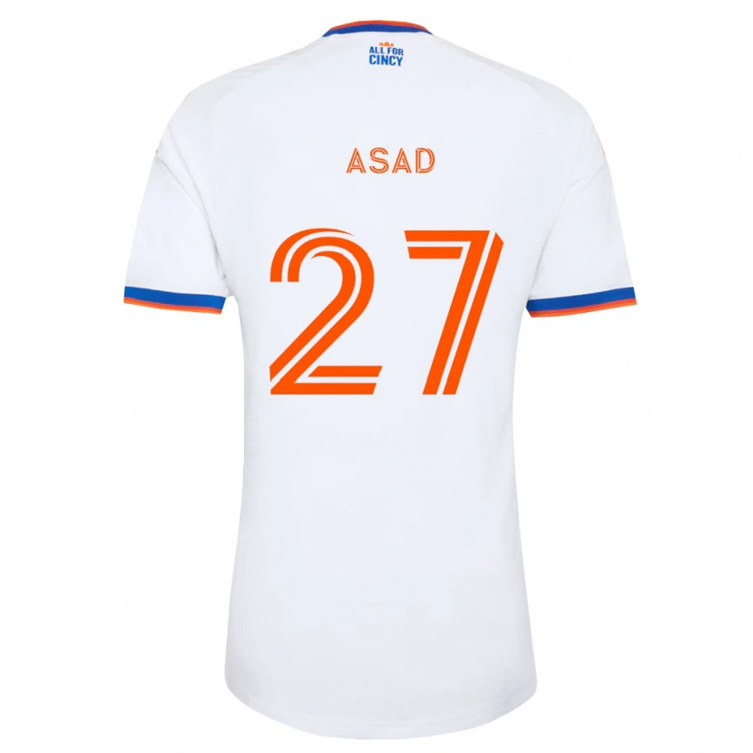 Danxen Dames Yamil Asad #27 Wit Marineblauw Oranje Uitshirt Uittenue 2026/27 T-Shirt