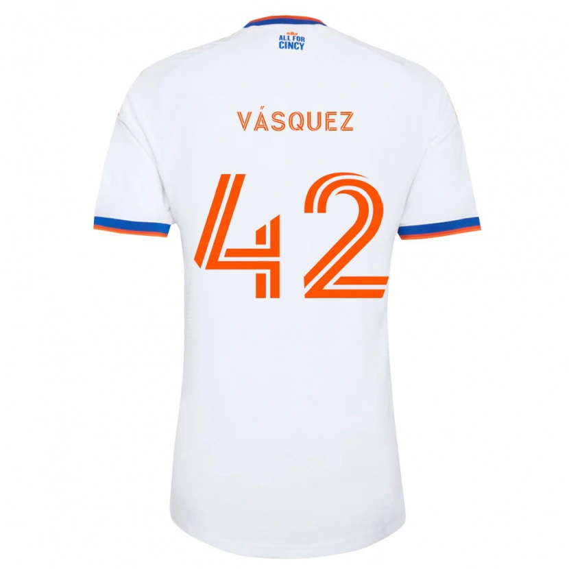 Danxen Dames Mathías Vásquez #42 Wit Marineblauw Oranje Uitshirt Uittenue 2026/27 T-Shirt