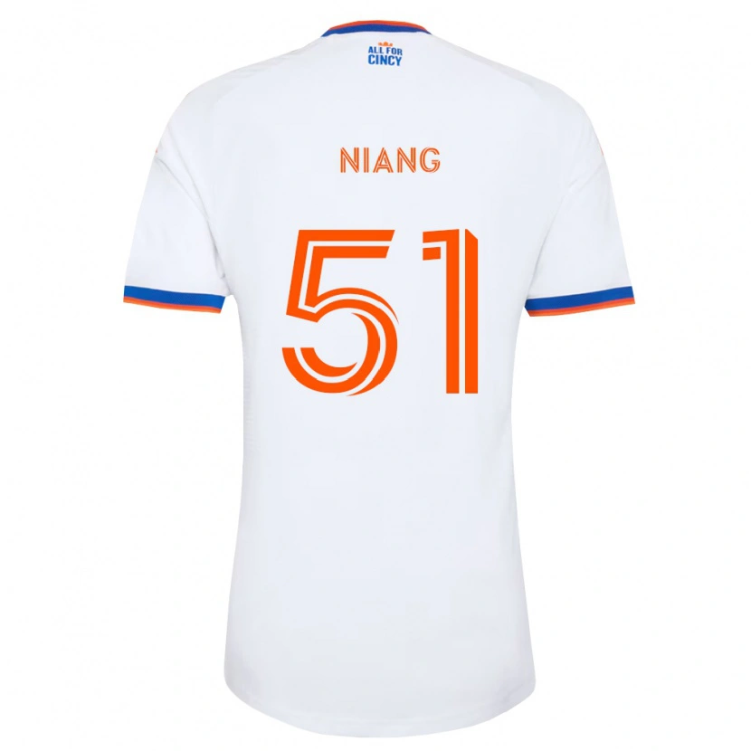 Danxen Dames Cheikhou Niang #51 Wit Marineblauw Oranje Uitshirt Uittenue 2026/27 T-Shirt