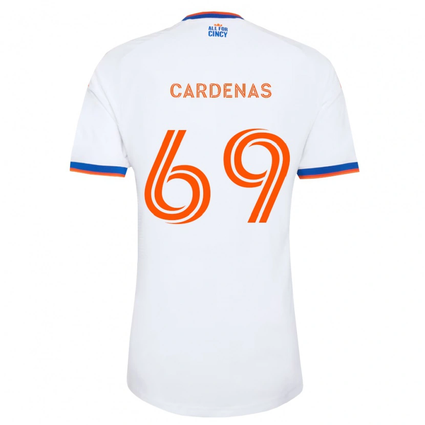 Danxen Dames Jared Cardenas #69 Wit Marineblauw Oranje Uitshirt Uittenue 2026/27 T-Shirt
