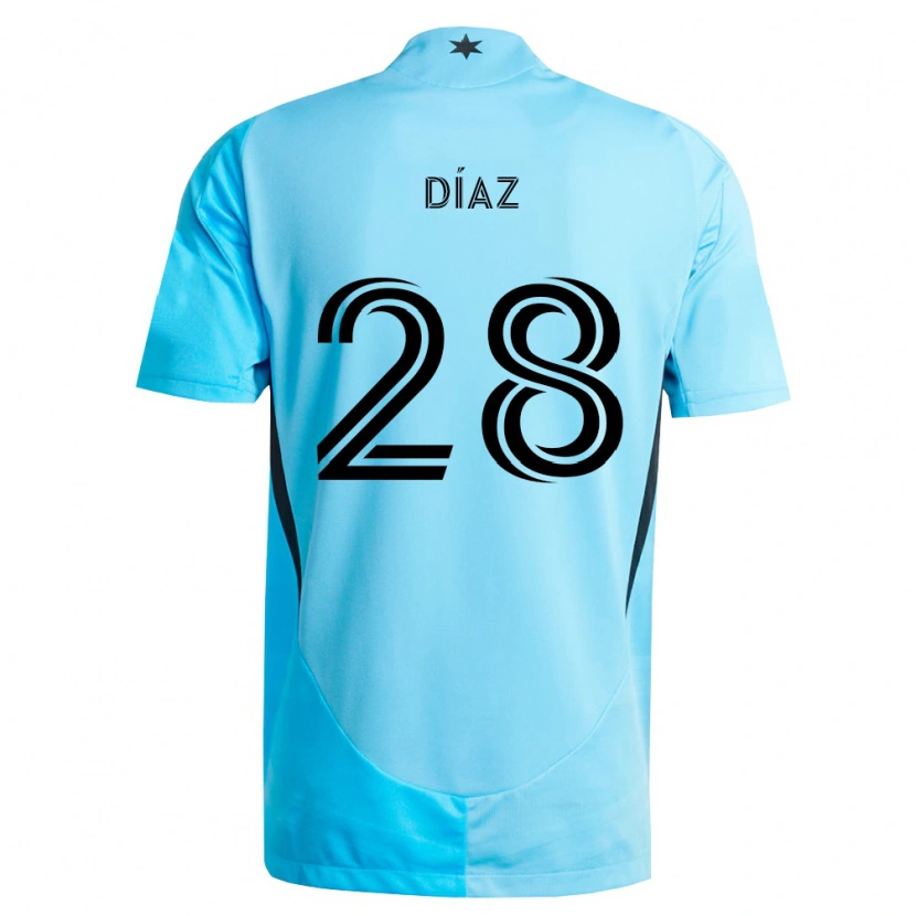 Danxen Dames Jefferson Díaz #28 Lichtblauw Zwart Uitshirt Uittenue 2026/27 T-Shirt