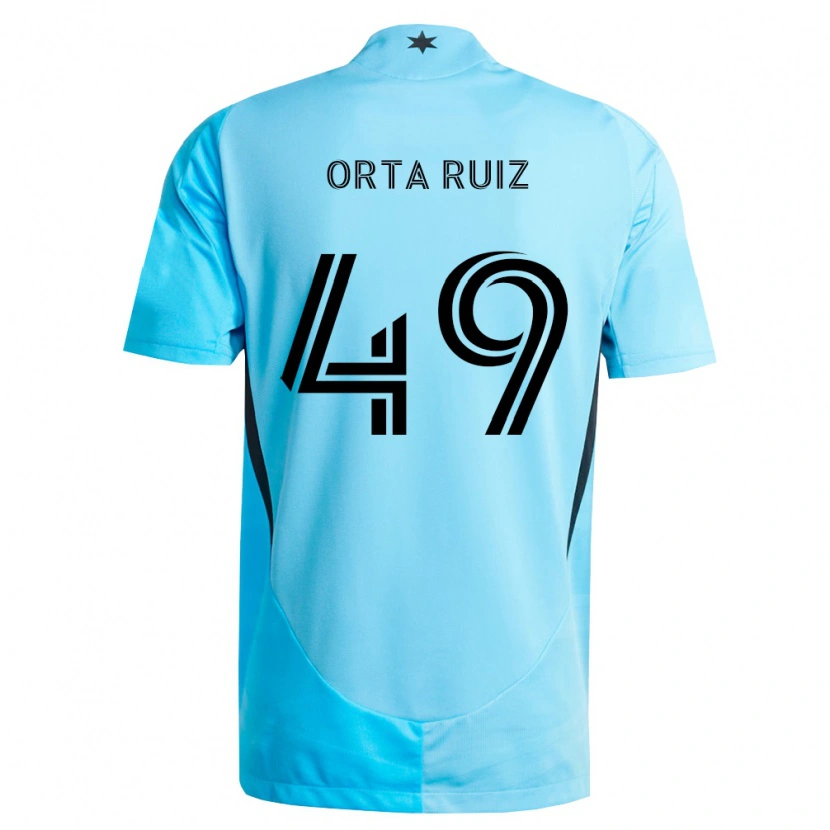 Danxen Dames Jose Orta Ruiz #49 Lichtblauw Zwart Uitshirt Uittenue 2026/27 T-Shirt