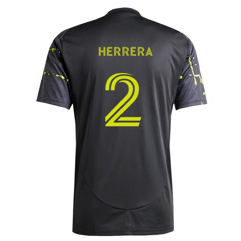 Danxen Dames Andrés Herrera #2 Fluorescerend Geel Zwart Uitshirt Uittenue 2026/27 T-Shirt