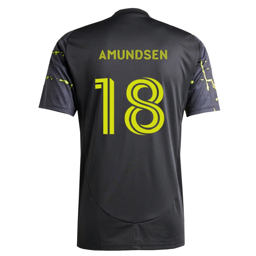 Danxen Dames Malte Amundsen #18 Fluorescerend Geel Zwart Uitshirt Uittenue 2026/27 T-Shirt