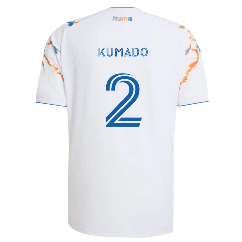 Danxen Dames Willy Kumado #2 Wit Oranje Blauw Uitshirt Uittenue 2026/27 T-Shirt