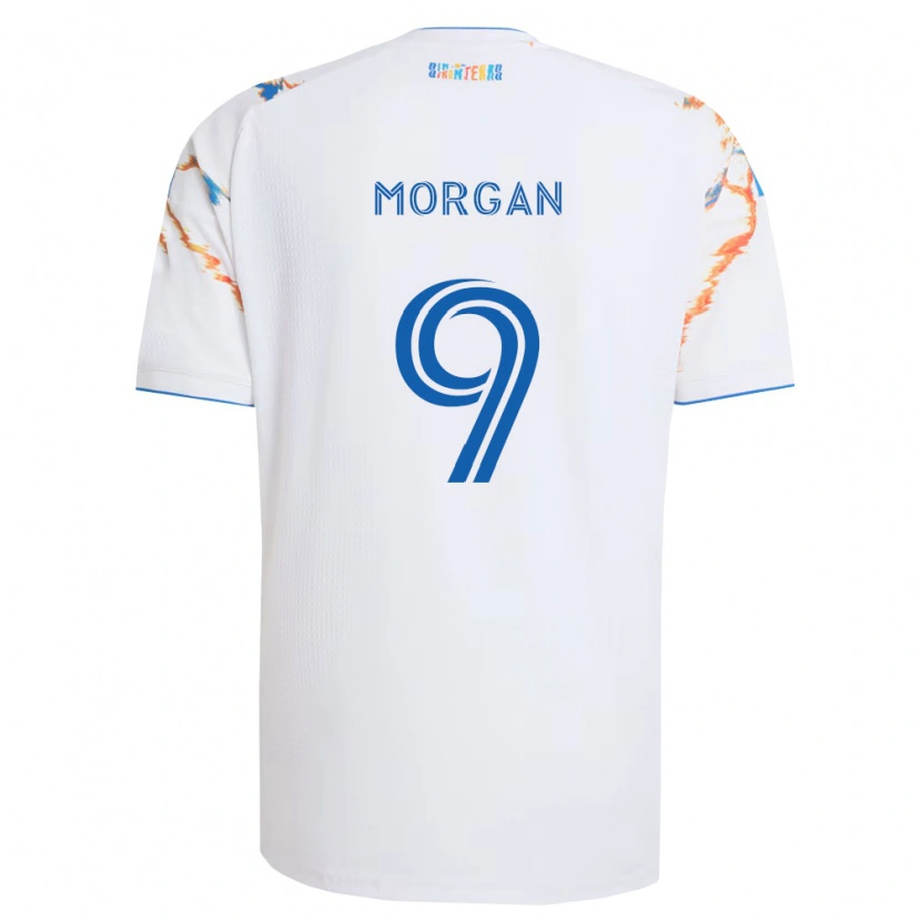 Danxen Dames Lewis Morgan #9 Wit Oranje Blauw Uitshirt Uittenue 2026/27 T-Shirt